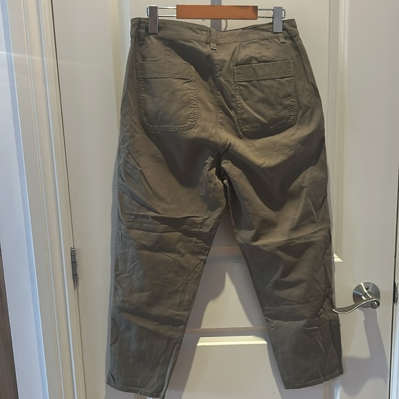 ๐ EILEEN FISHER green Cotton Hemp Tapered Ankle Pant 4 - Picture 4 of 9